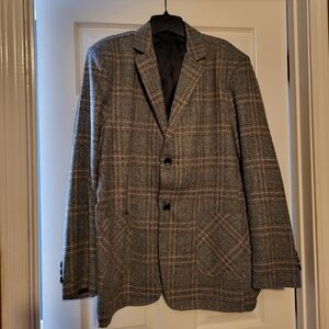 Men's Gray Plaid Blazer